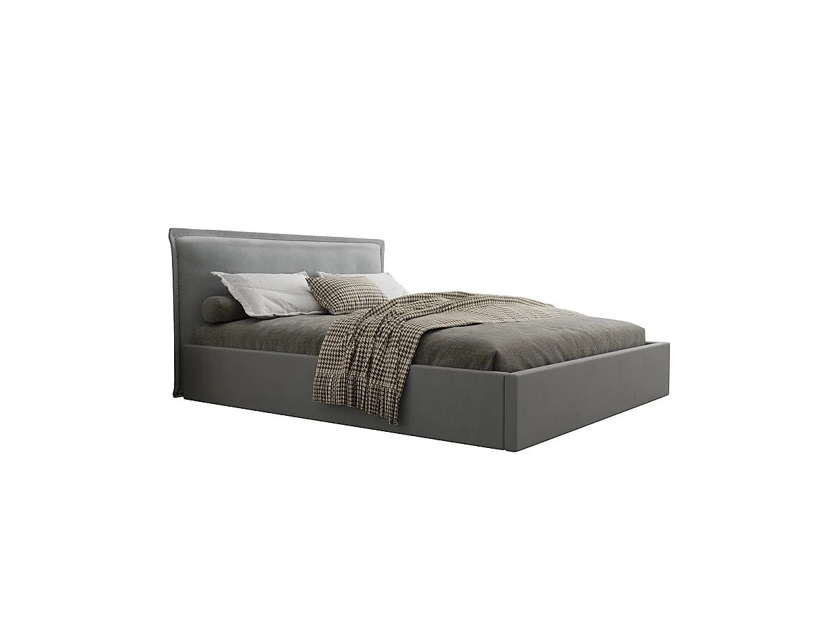 Lit coffre 160x200 sommier inclus Velis Gris