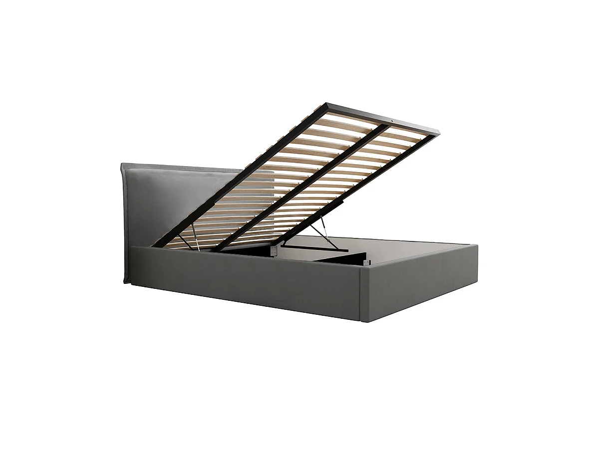 Lit coffre 160x200 sommier inclus Velis Gris