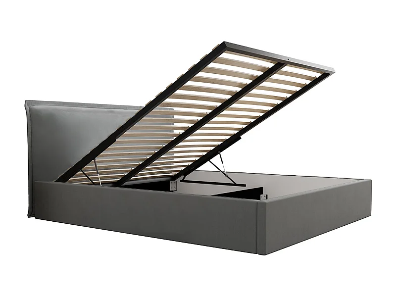 Lit coffre 160x200 sommier inclus Velis Gris