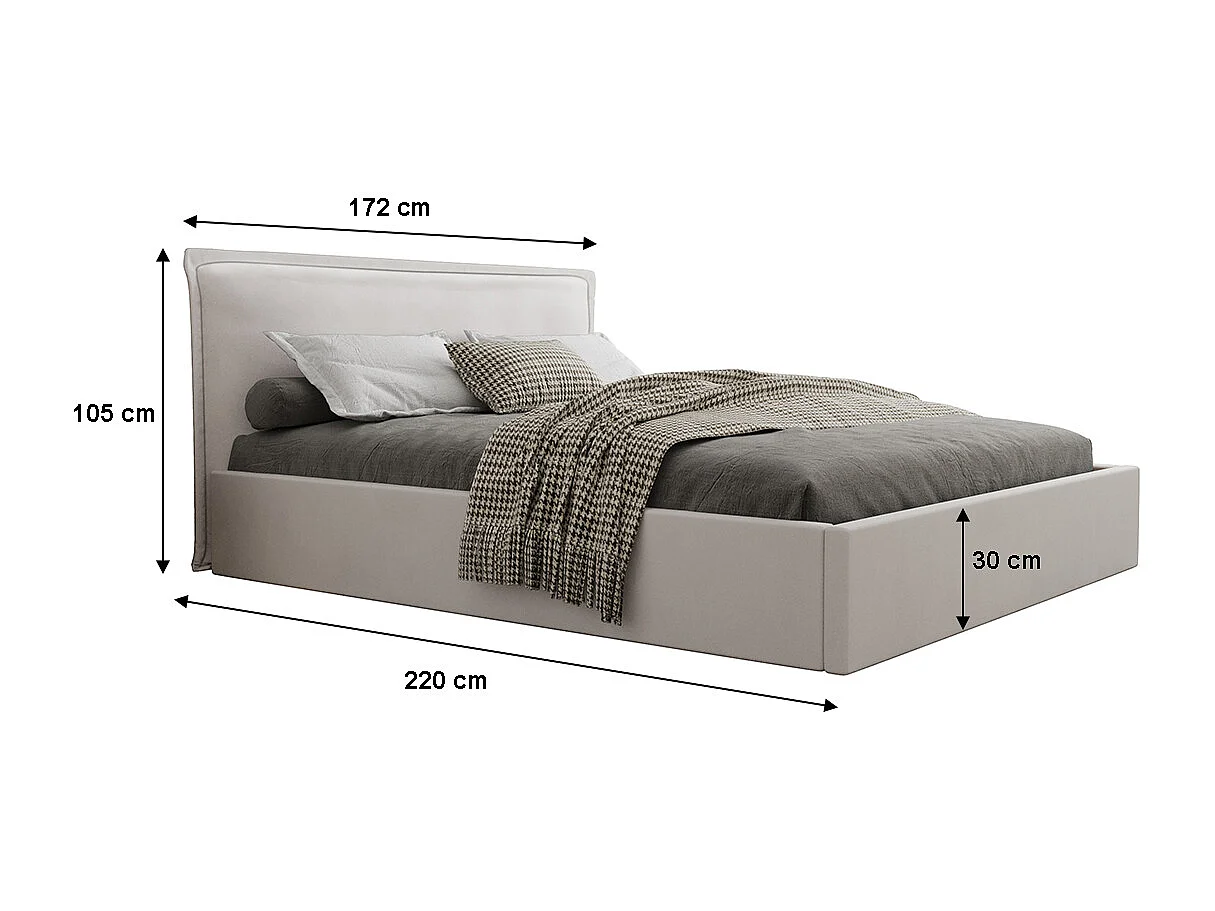 Lit coffre 160x200 sommier inclus Velis Blanc cassé