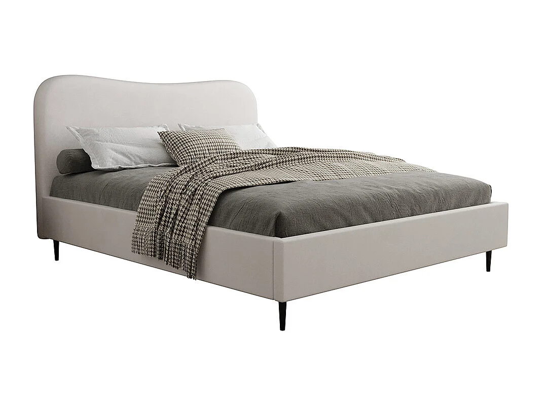 Lit coffre 160x200 sommier inclus Gemma Blanc cassé