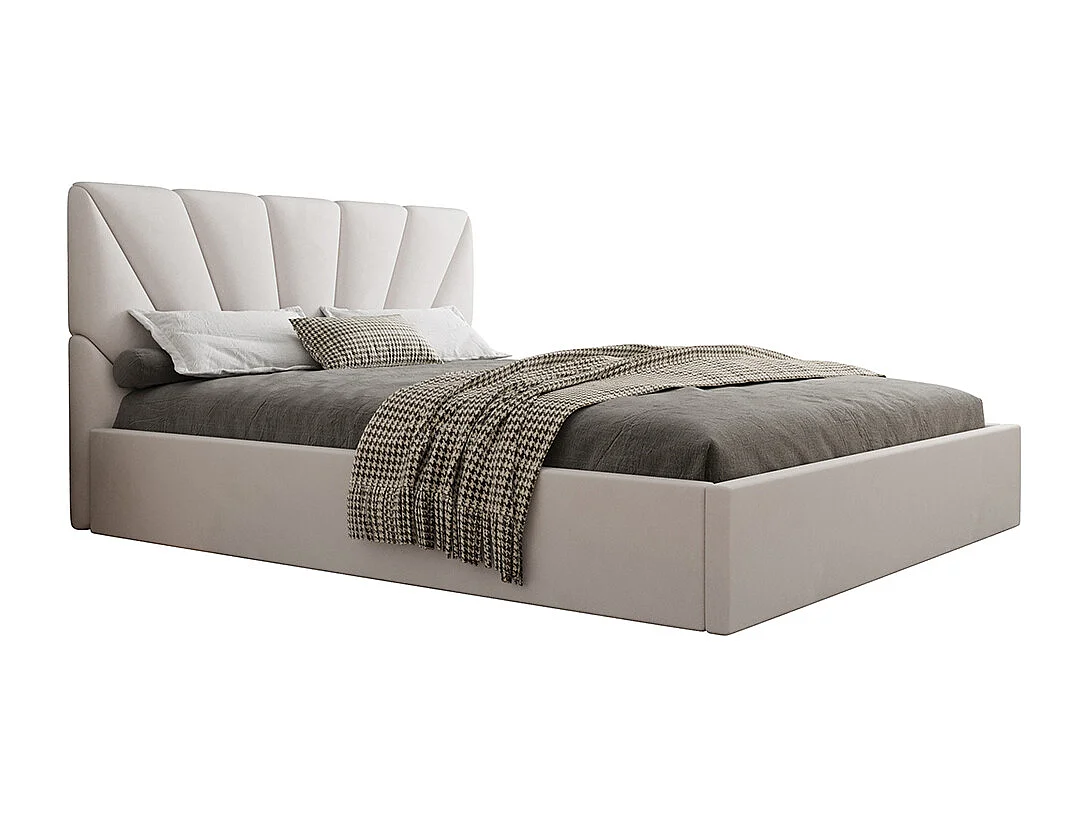 Lit coffre 160x200 sommier inclus Ysee Blanc cassé