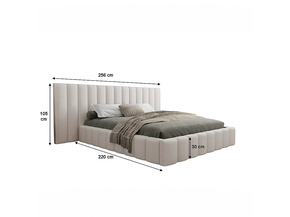 Off-white Kira boxseng 160x200 inklusive lamelbund