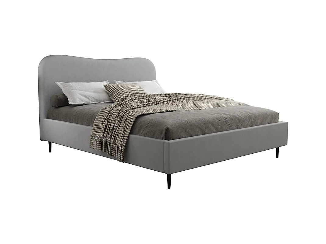 Lit coffre 160x200 sommier inclus Gemma Gris