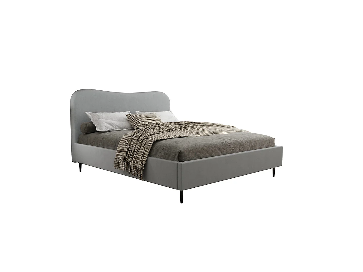 Lit coffre 160x200 sommier inclus Gemma Gris