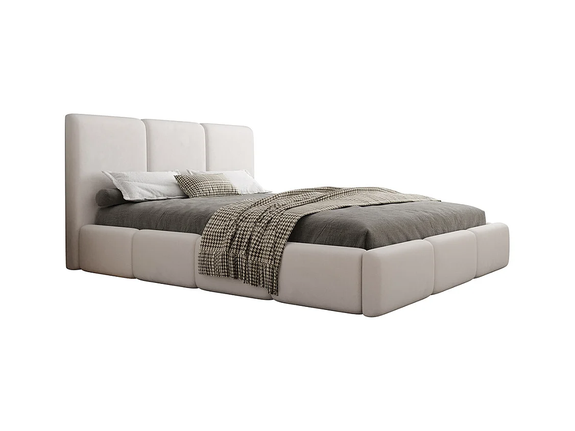 Lit coffre 160x200 sommier inclus Alto Blanc cassé