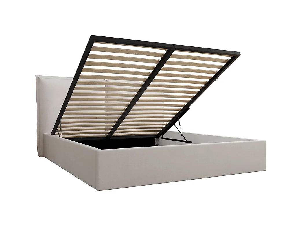 Lit coffre 160x200 sommier inclus Sandro Blanc cassé