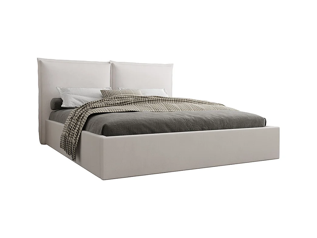 Lit coffre 160x200 sommier inclus Sandro Blanc cassé