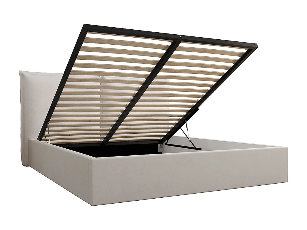 Lit coffre 160x200 sommier inclus Sandro Blanc cassé