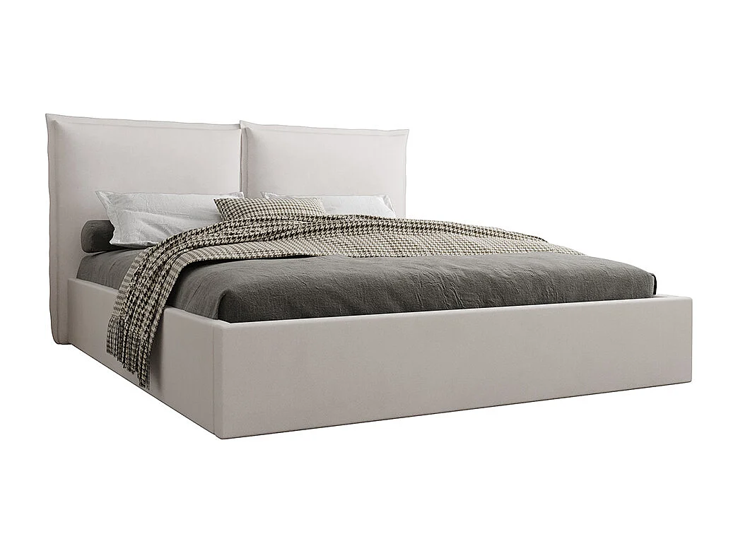 Lit coffre 160x200 sommier inclus Sandro Blanc cassé