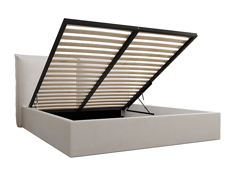 Lit coffre 160x200 sommier inclus Sandro Blanc cassé