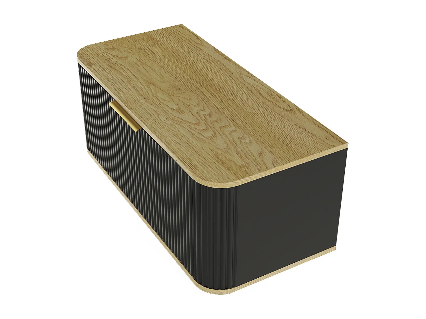 Meuble sous-vasque 80 cm plan de toilette Yuval Noir et Bois