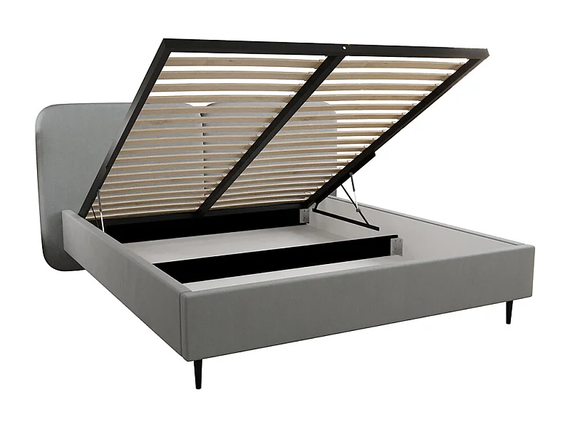 Lit coffre 160x200 sommier inclus Luz Gris