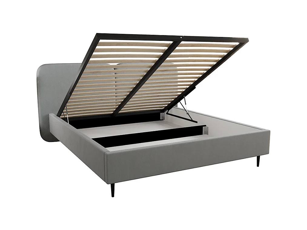 Lit coffre 160x200 sommier inclus Luz Gris