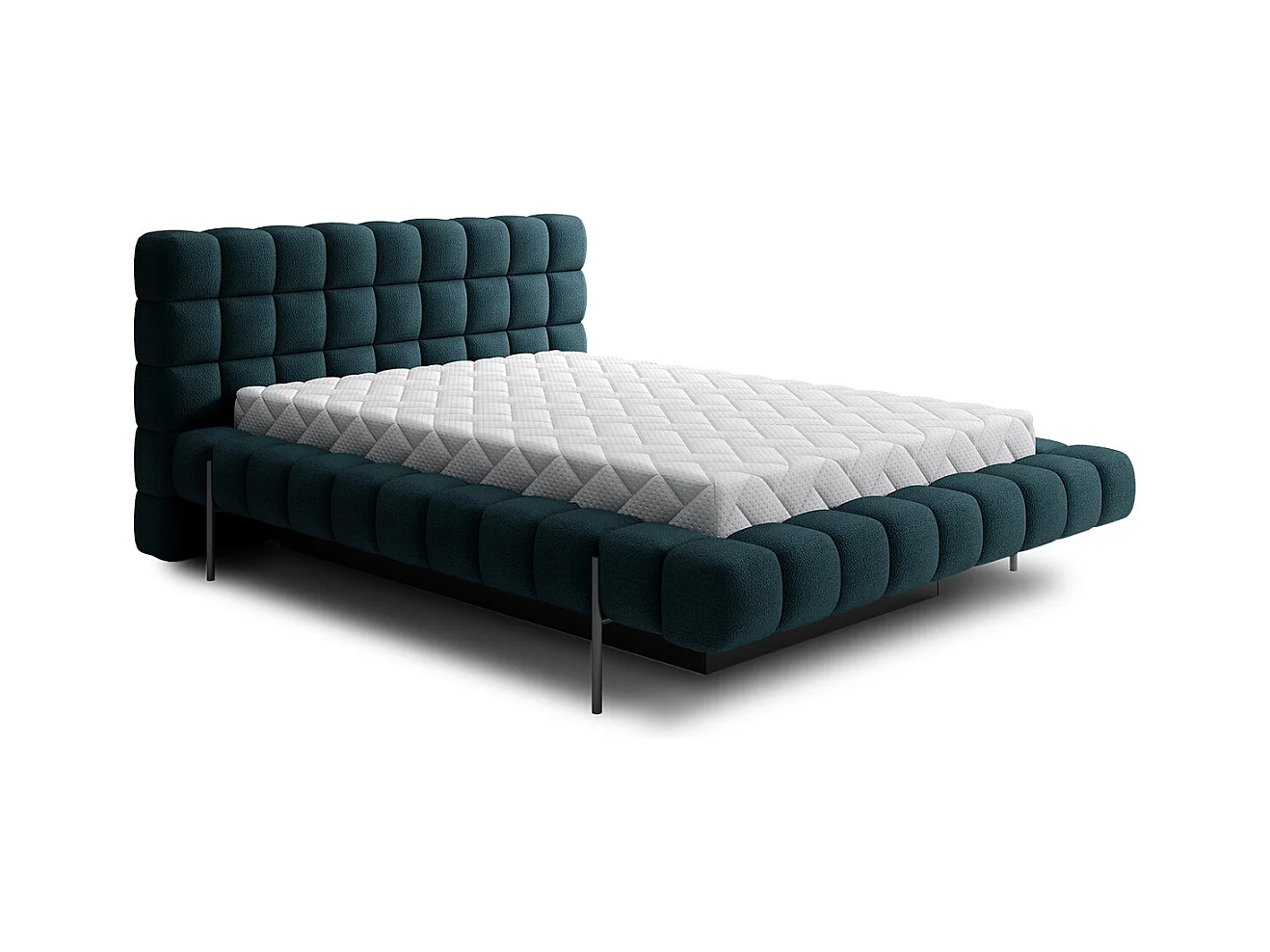 Letto con contenitore con base Ezio blu 180x200