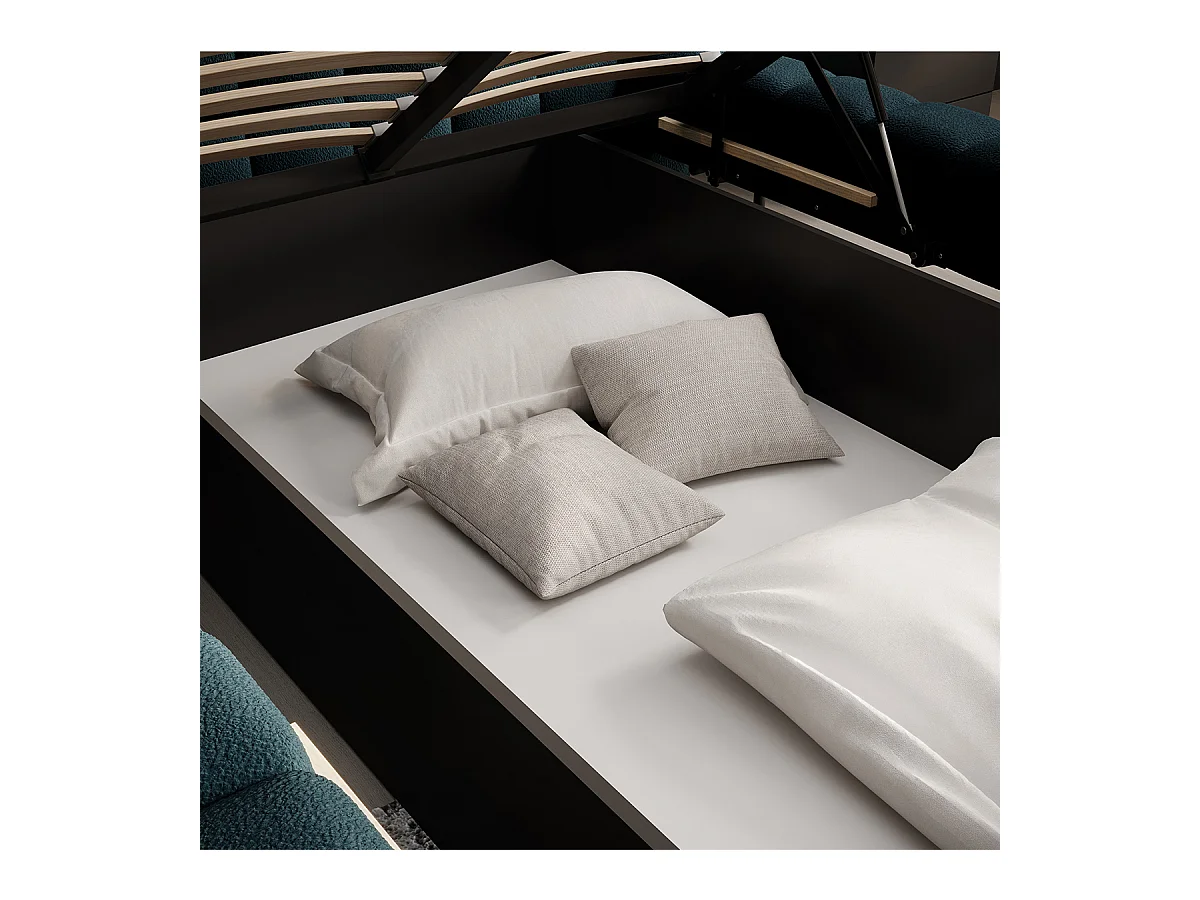 Lit coffre 180x200 sommier inclus Ezio Bleu