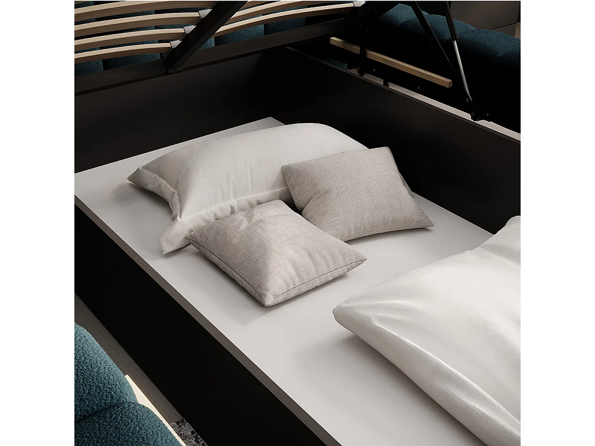 Lit coffre 180x200 sommier inclus Ezio Bleu