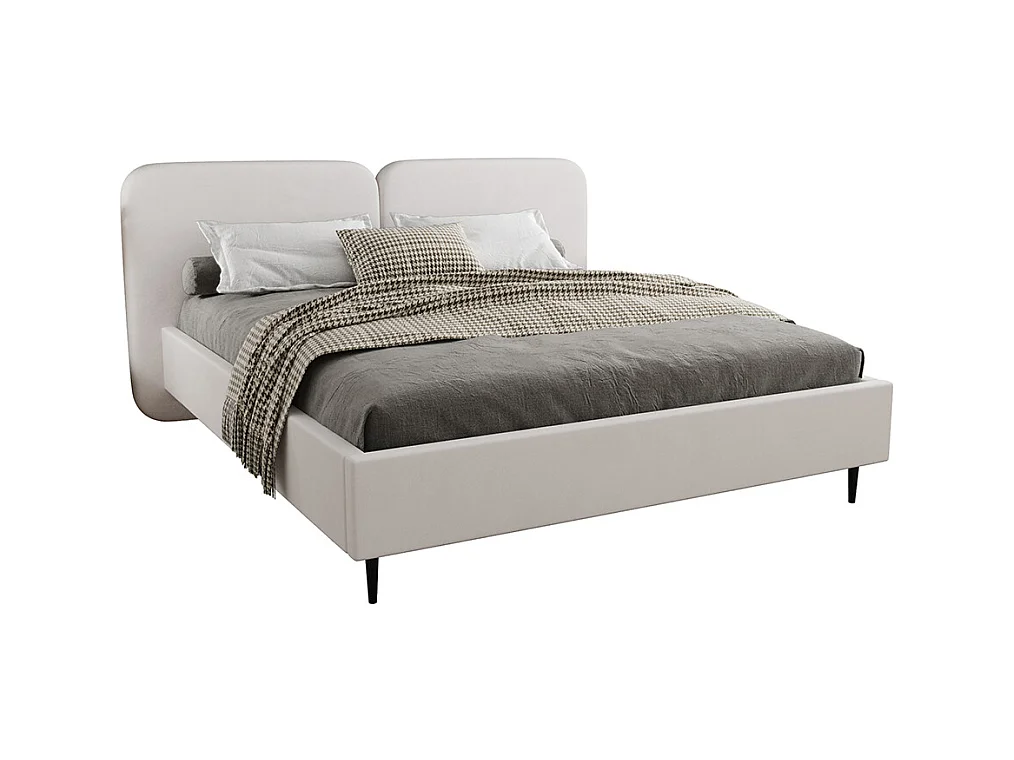 Lit coffre 160x200 sommier inclus Luz Blanc cassé