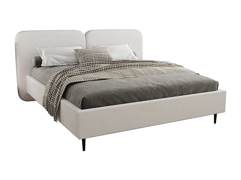 Lit coffre 160x200 sommier inclus Luz Blanc cassé