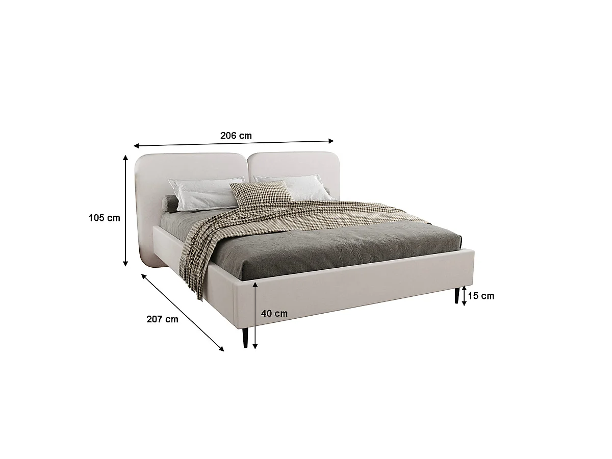 Off-white Luz boxseng 160x200 inklusive lamelbund