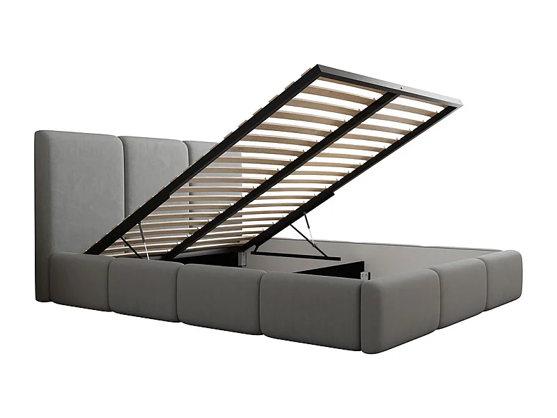 Lit coffre 160x200 sommier inclus Alto Gris