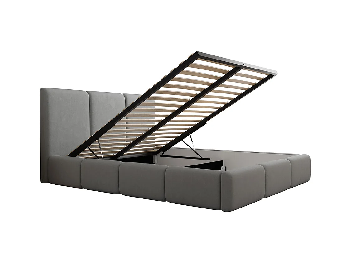 Lit coffre 160x200 sommier inclus Alto Gris