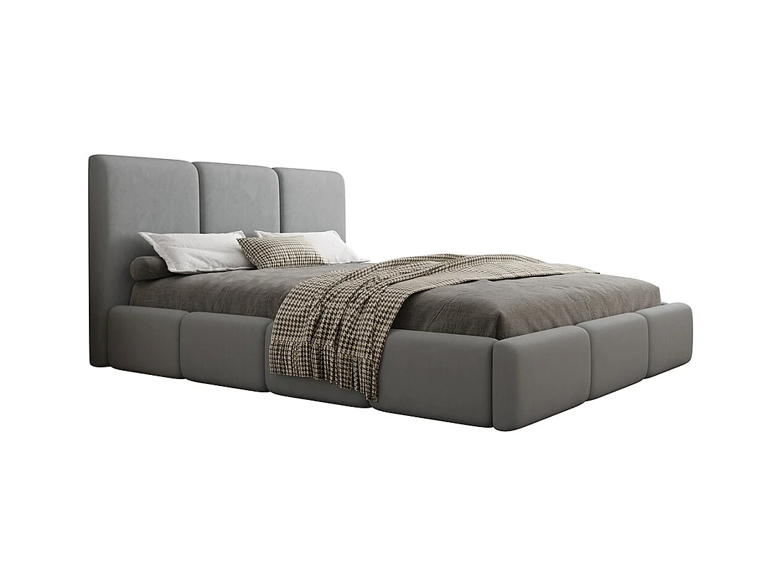 Lit coffre 160x200 sommier inclus Alto Gris