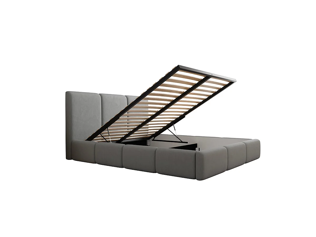 Lit coffre 160x200 sommier inclus Alto Gris