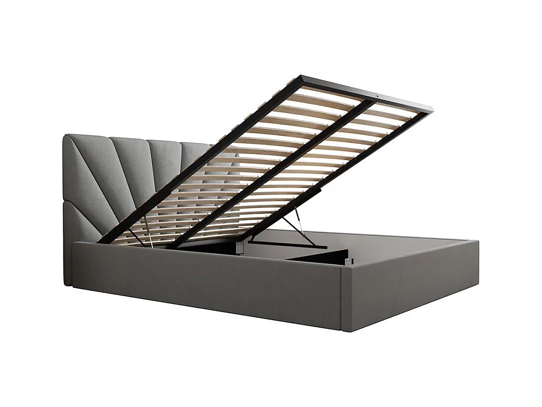 Lit coffre 160x200 sommier inclus Ysee Gris