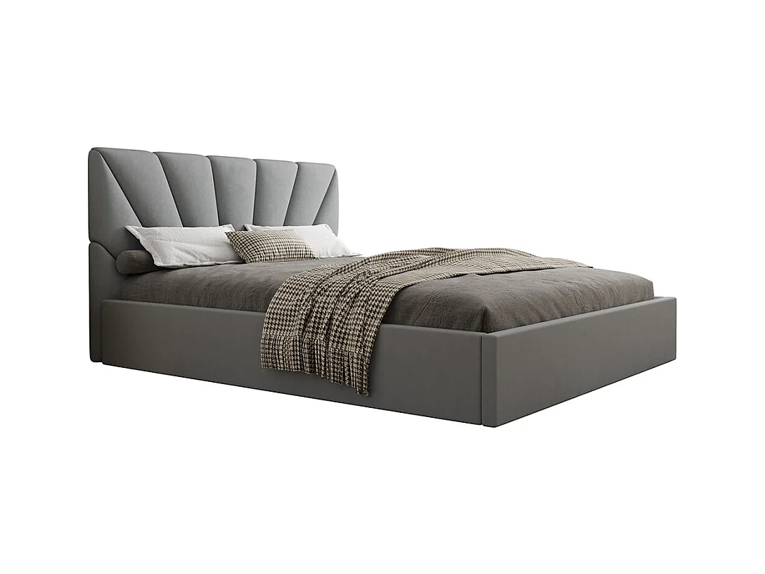 Lit coffre 160x200 sommier inclus Ysee Gris