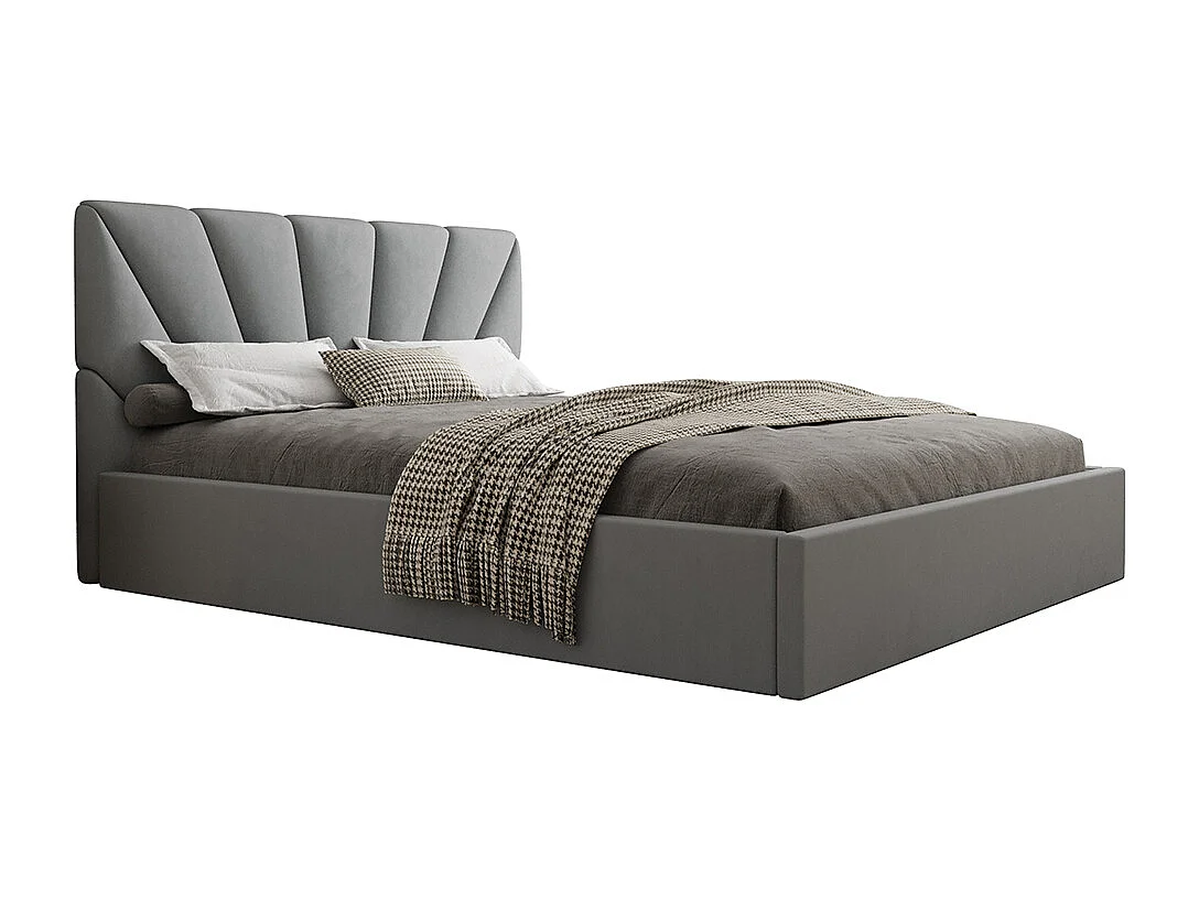 Lit coffre 160x200 sommier inclus Ysee Gris