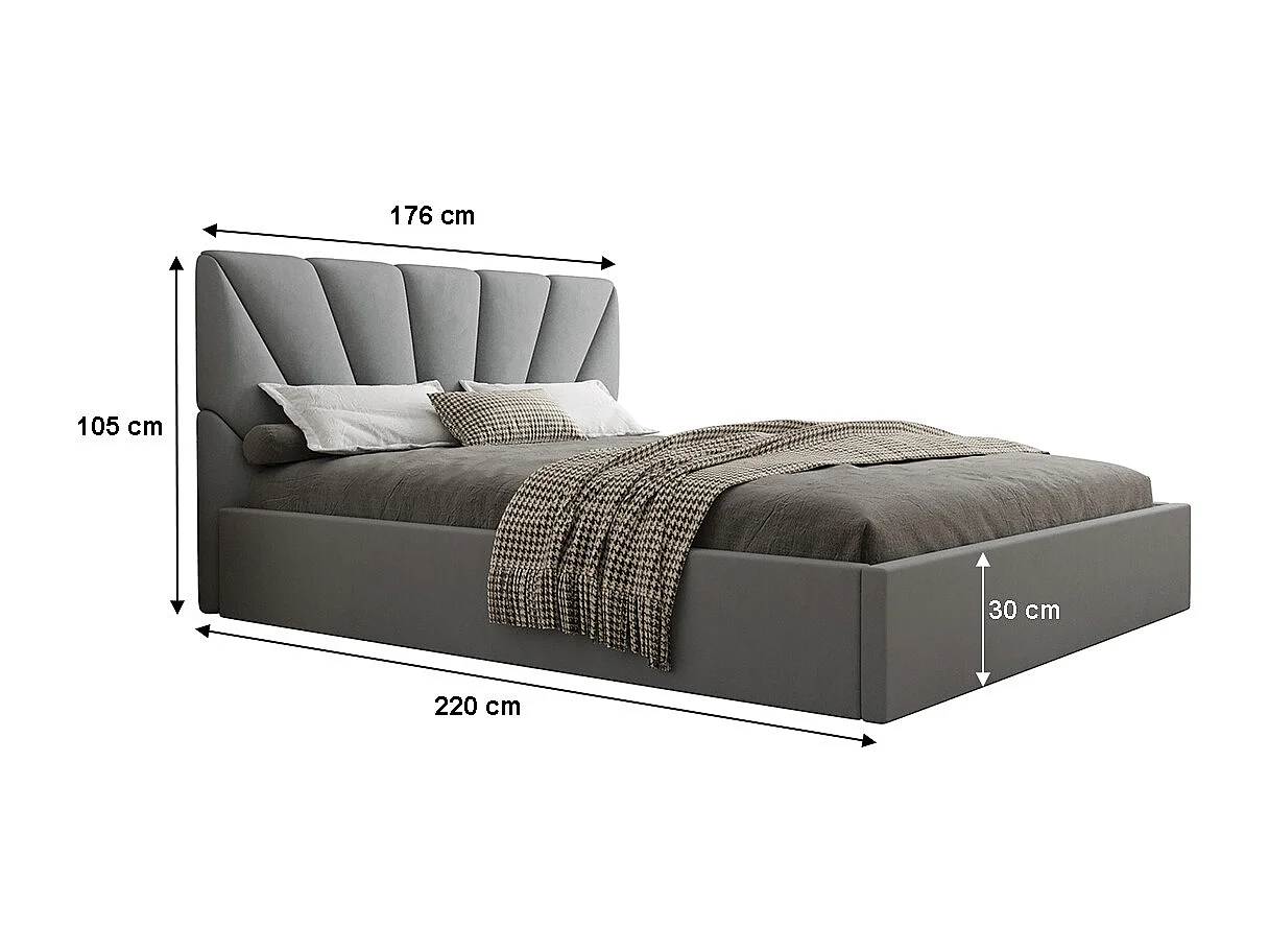 Lit coffre 160x200 sommier inclus Ysee Gris