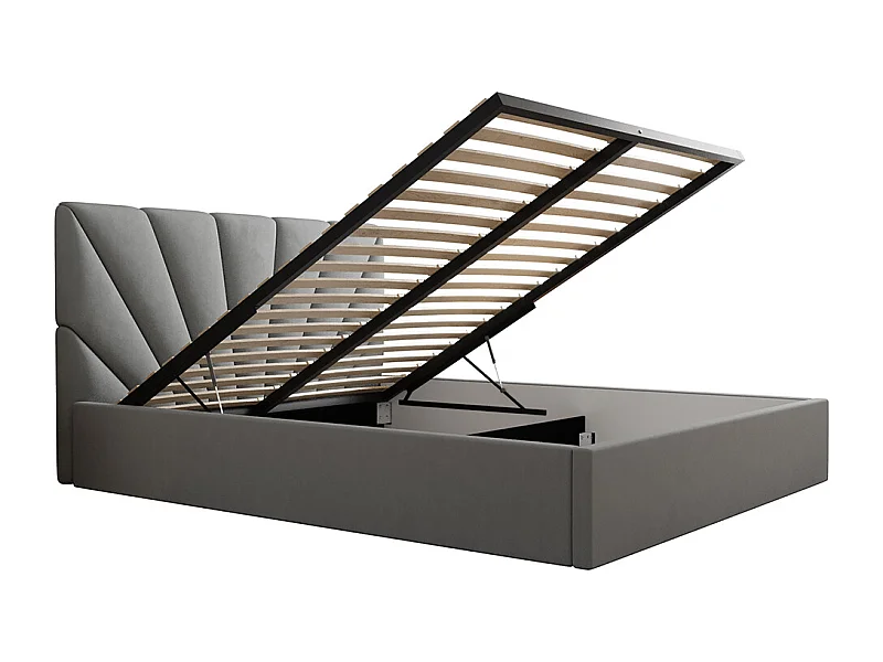 Lit coffre 160x200 sommier inclus Ysee Gris