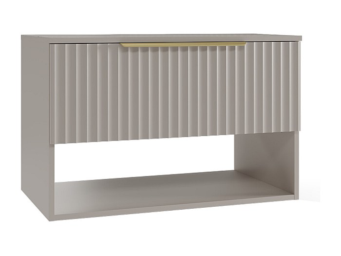 Lomadox Meuble Salle De Bain Sous Vasque 80cm - 2 Tiroirs Soft-close, Couleur Cachemire Mat, Poignées Choix Or/chrome/noir