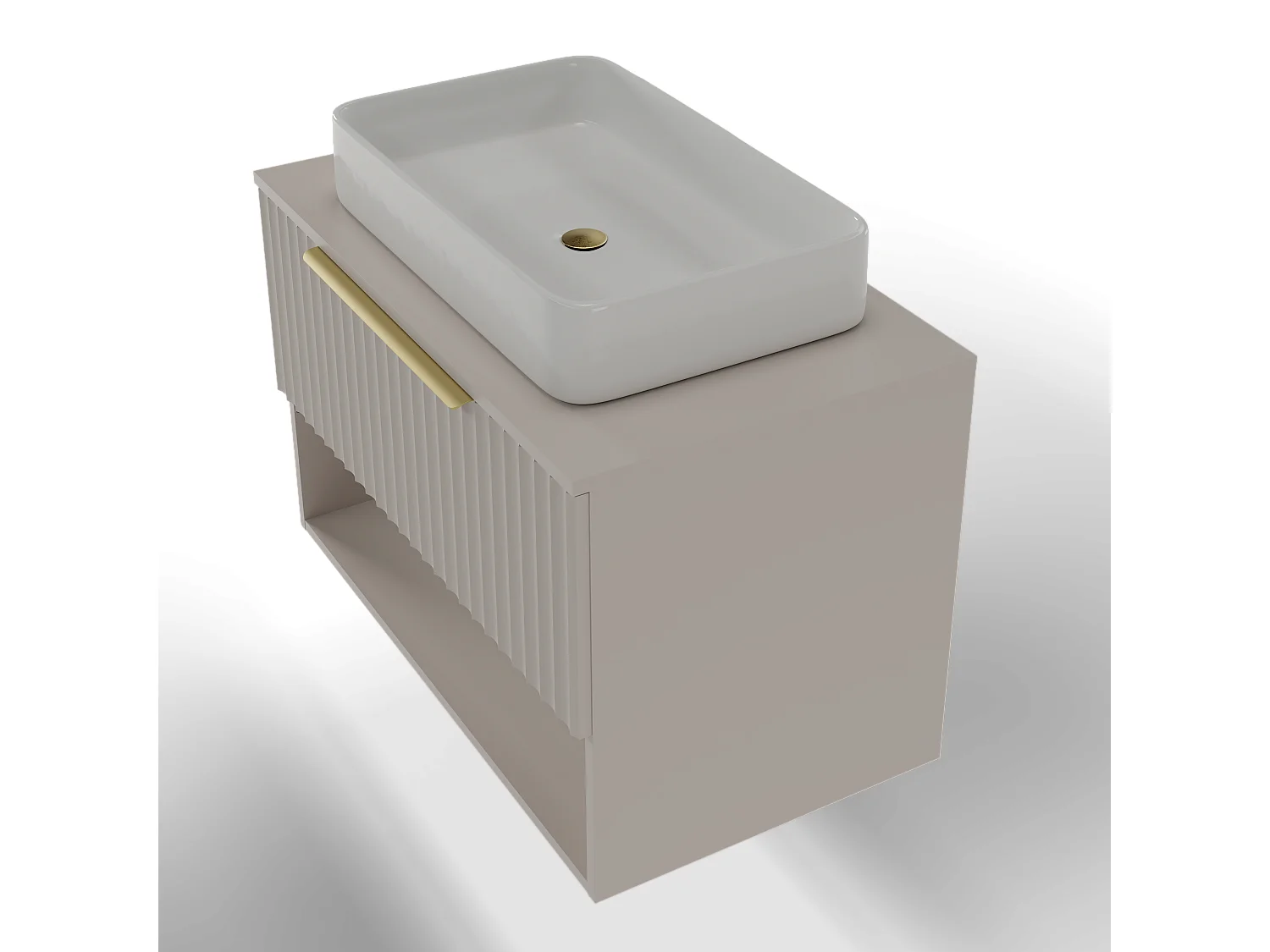 Meuble sous-vasque 80 cm plan de toilette Dania Cachemire