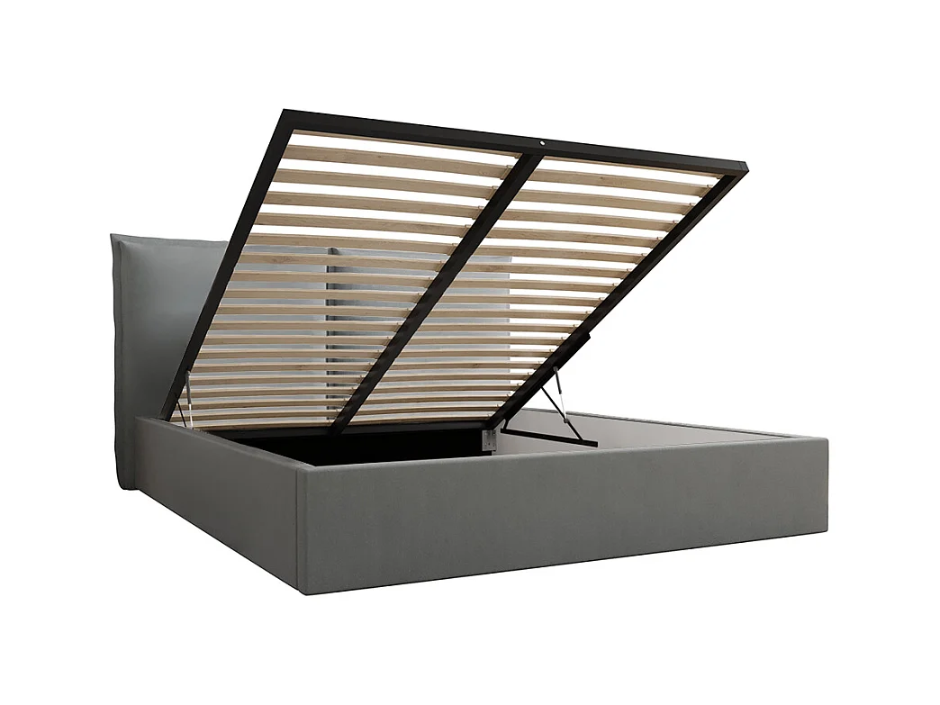 Lit coffre 160x200 sommier inclus Sandro Gris