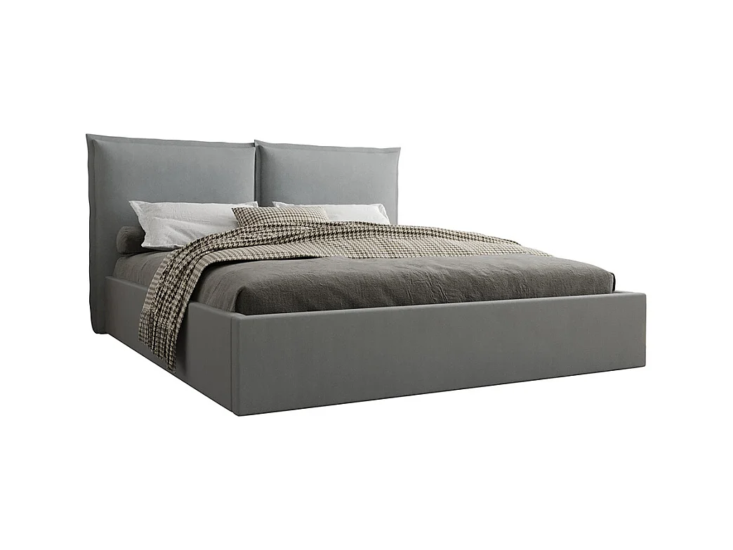 Lit coffre 160x200 sommier inclus Sandro Gris