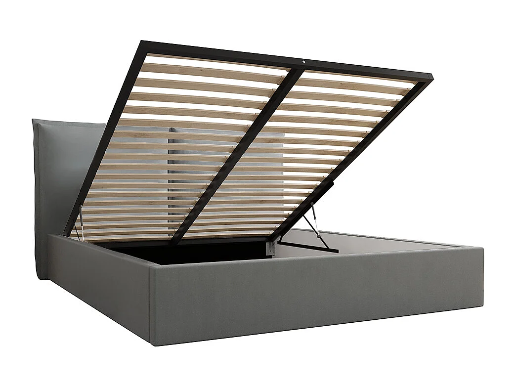 Lit coffre 160x200 sommier inclus Sandro Gris