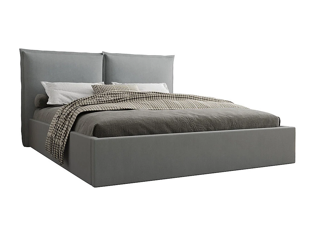 Lit coffre 160x200 sommier inclus Sandro Gris