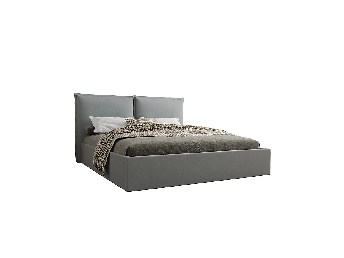 Lit coffre 160x200 sommier inclus Sandro Gris
