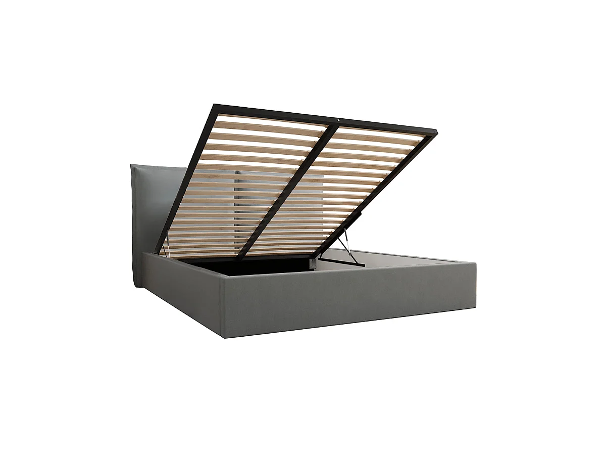 Lit coffre 160x200 sommier inclus Sandro Gris