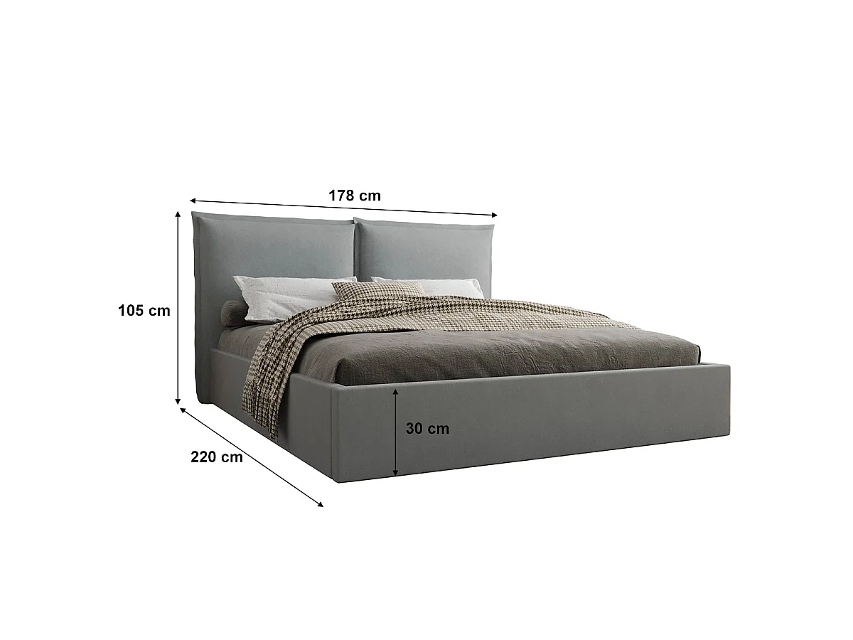 Lit coffre 160x200 sommier inclus Sandro Gris