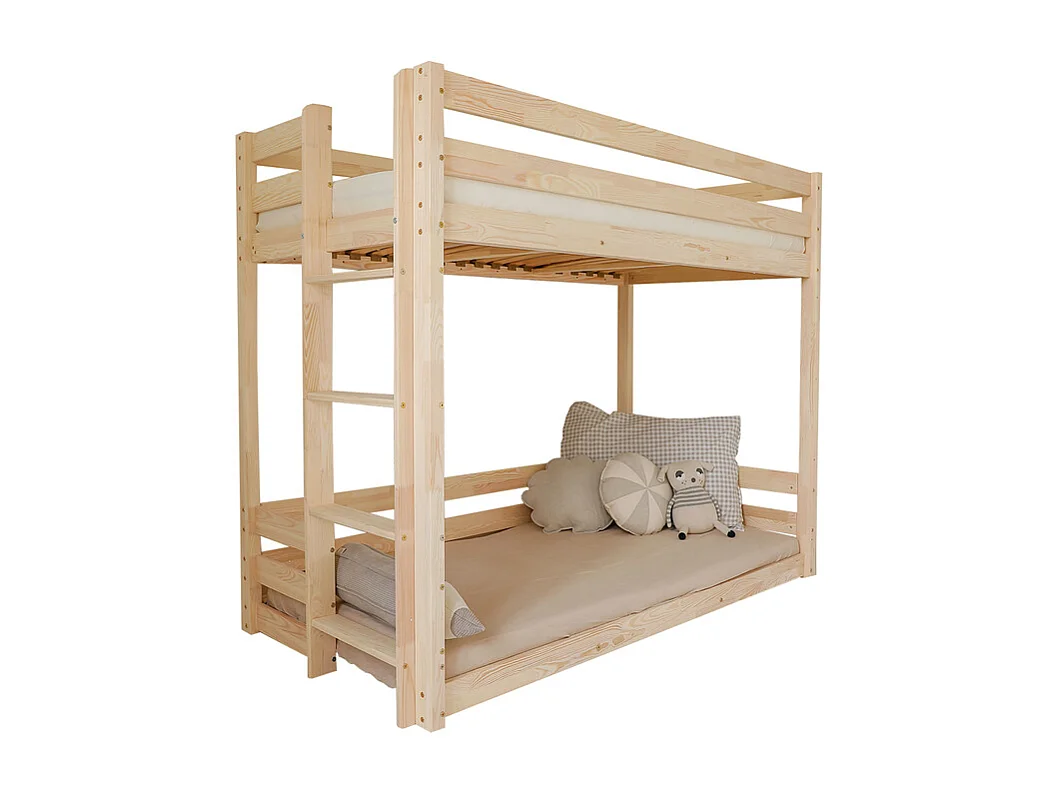 Lit superposé 90x200 au sol sommiers inclus Anaëlle Bois