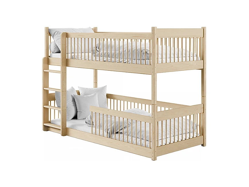 Lit superposé 90x190 au sol sommiers inclus Marion Bois