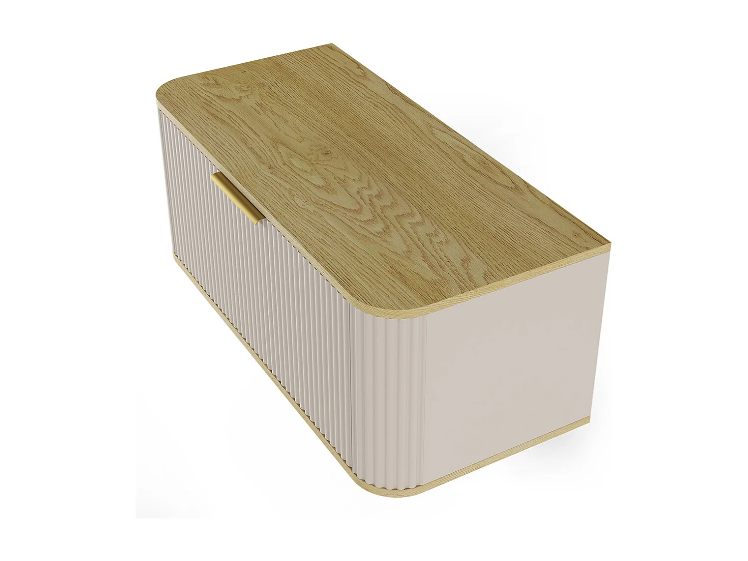 Meuble sous-vasque 80 cm plan de toilette Yuval Cachemire et Bois