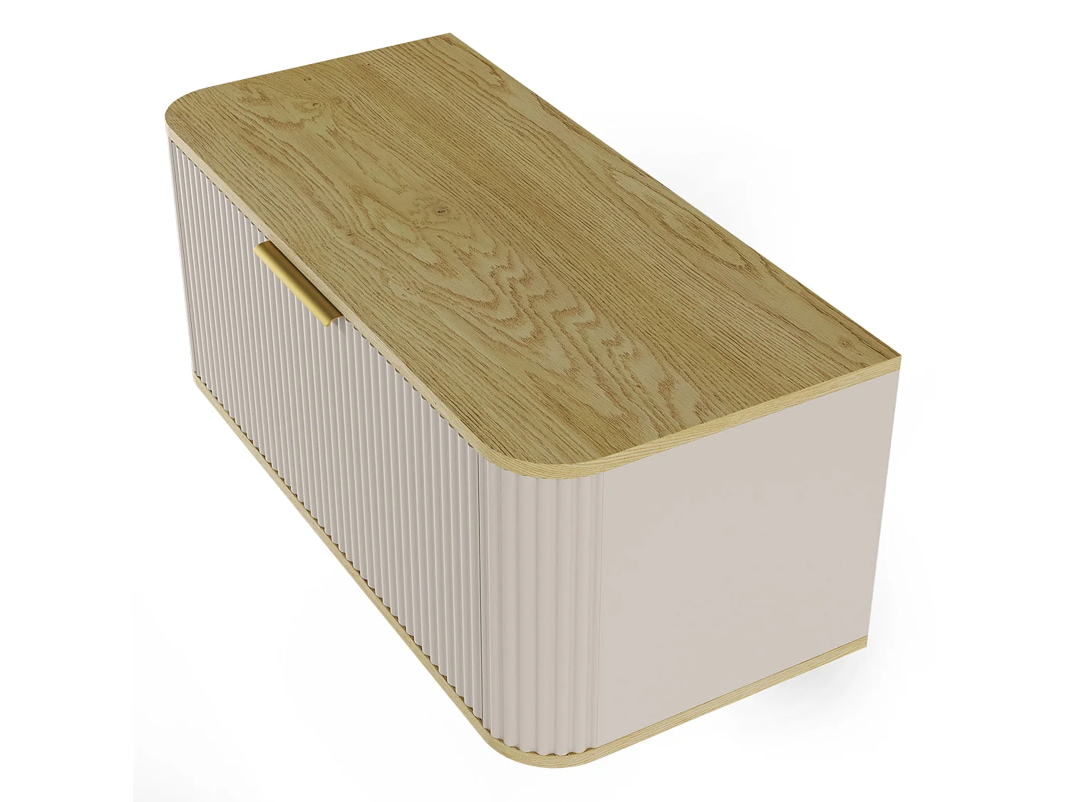 Meuble sous-vasque 80 cm plan de toilette Yuval Cachemire et Bois