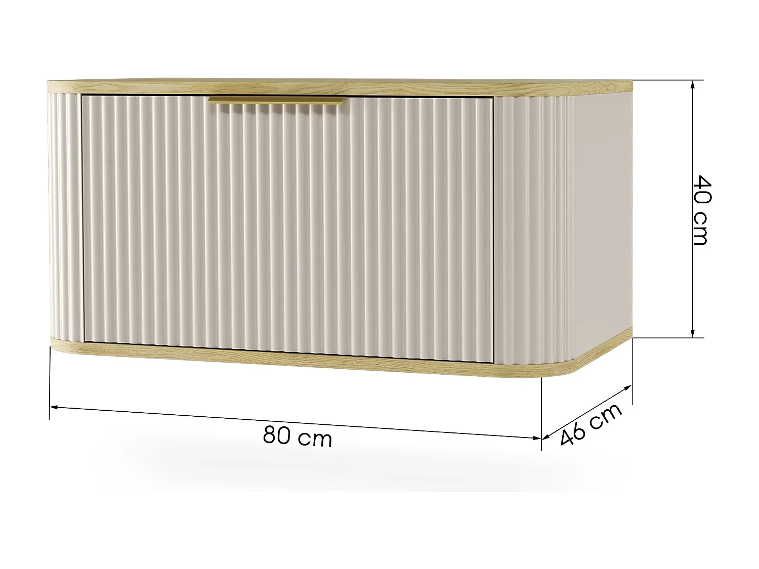 Meuble sous-vasque 80 cm plan de toilette Yuval Cachemire et Bois