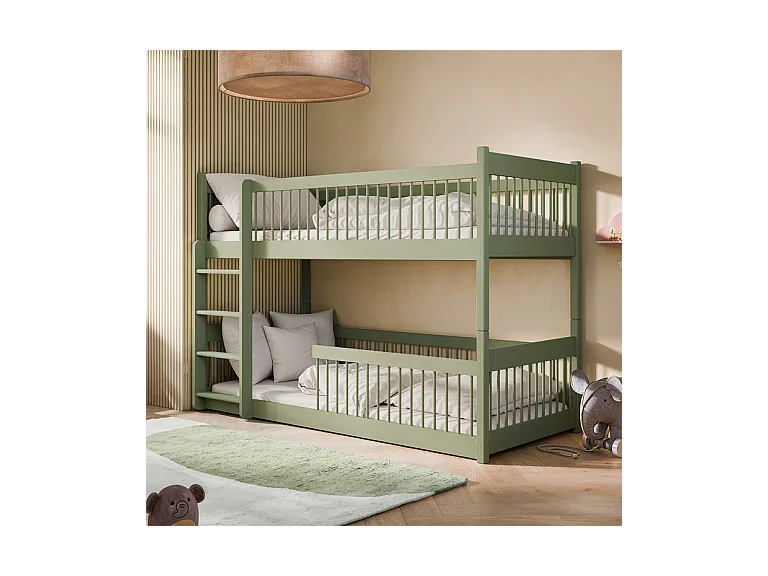 Lit superposé 90x200 au sol sommiers inclus Marion Olive