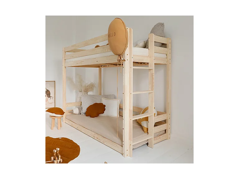 Lit superposé 90x190 au sol sommiers inclus Anaëlle Bois