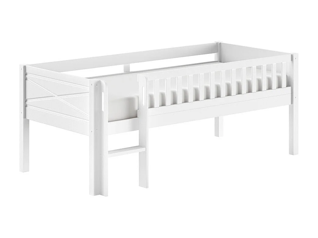 Lettino a mezza altezza 90x200 rete a doghe inclusa Vipack Scott Bianco